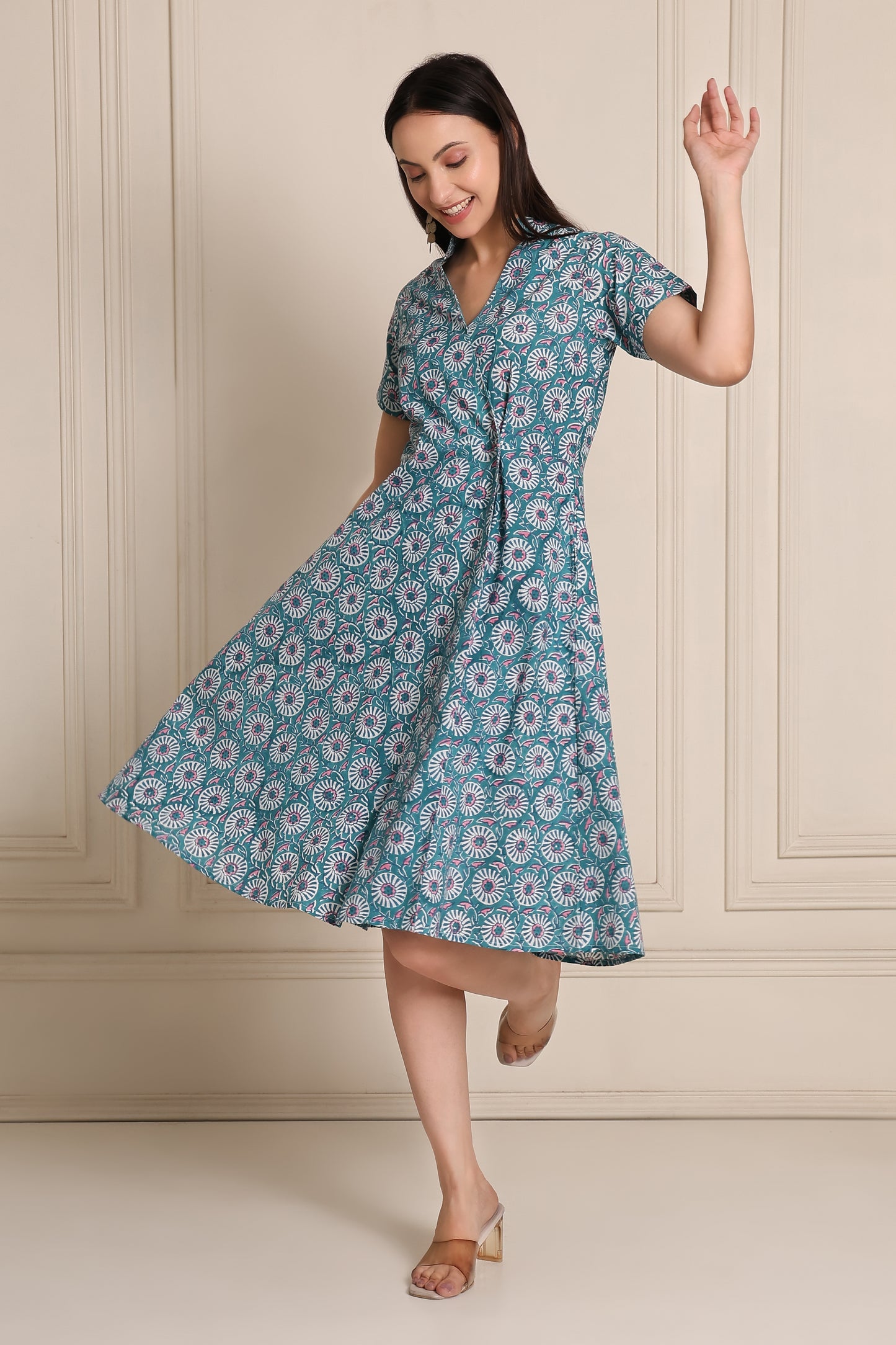 Petal Drift Floral wrap dress