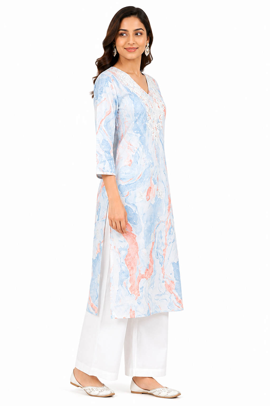 Women’s Cotton Printed Embroidered Kurti – Elegant Ethnic Wear
