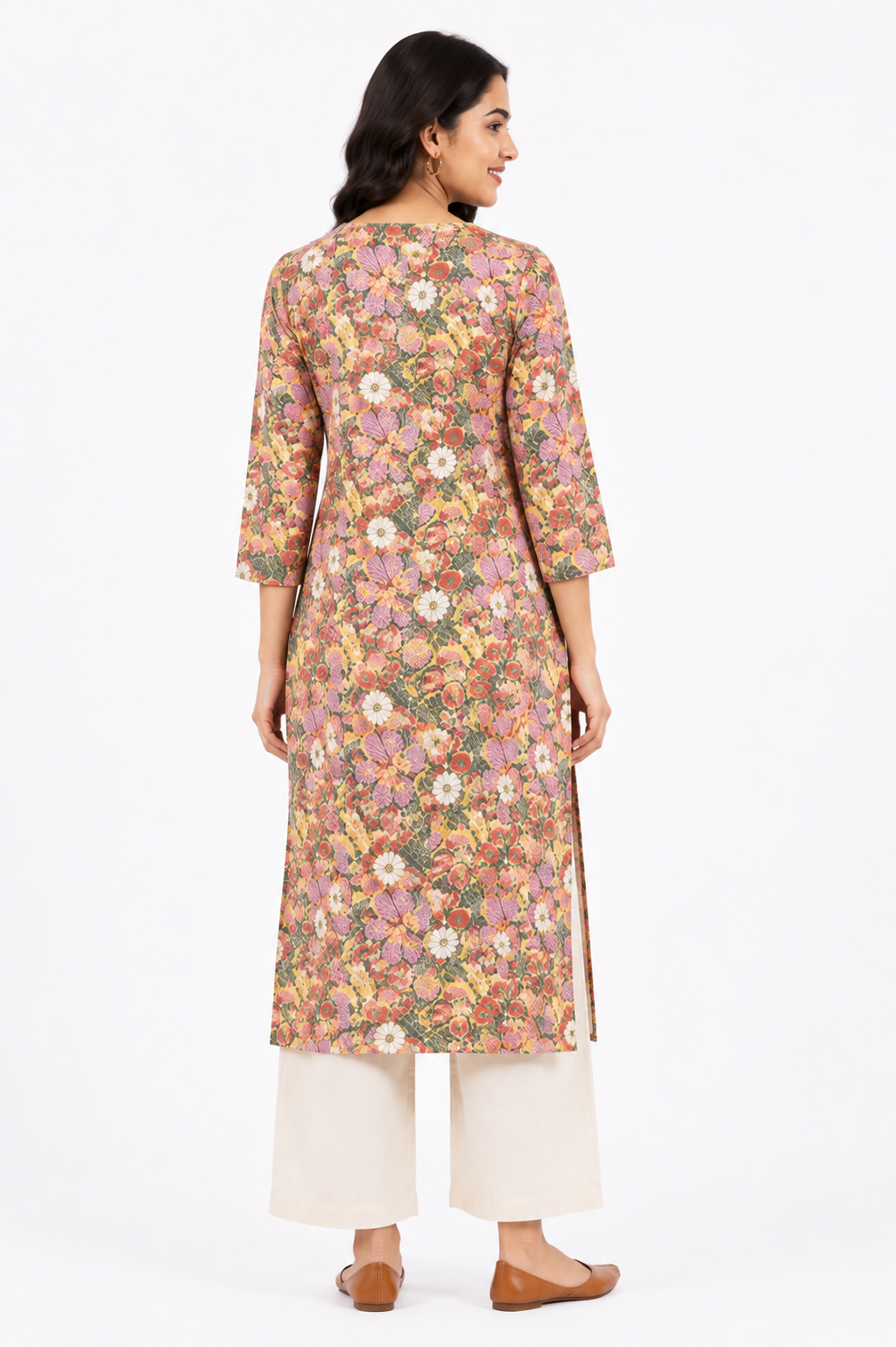 Cotton Printed Embroidered Kurti for Women