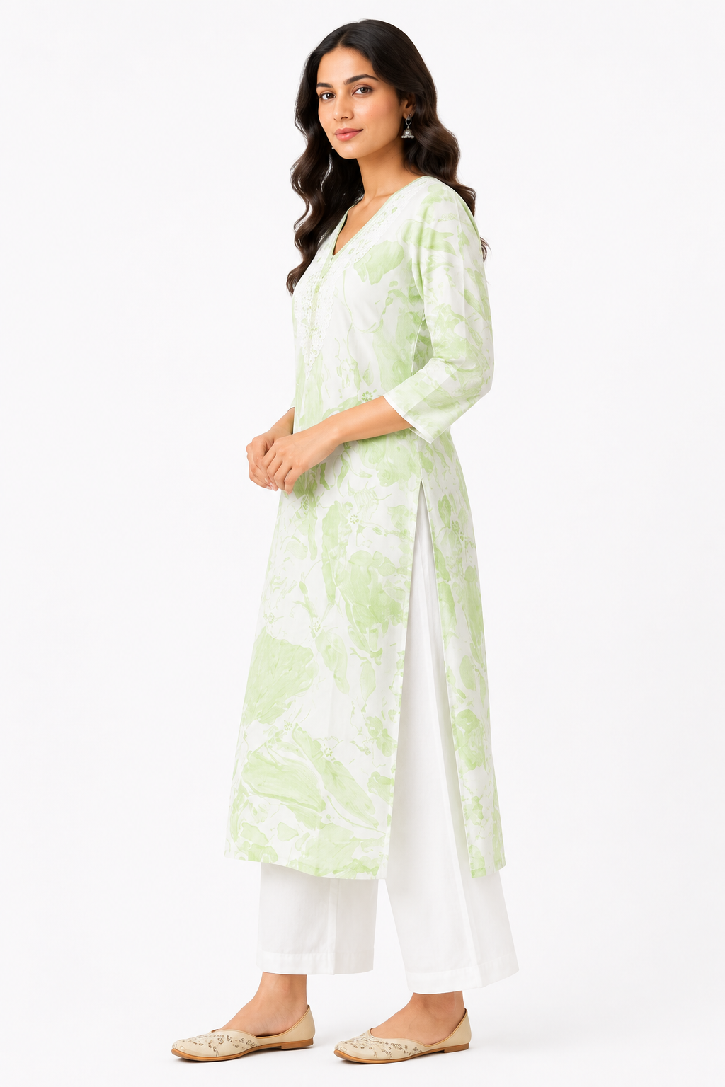 Cotton Printed Embroidered Kurties for Women
