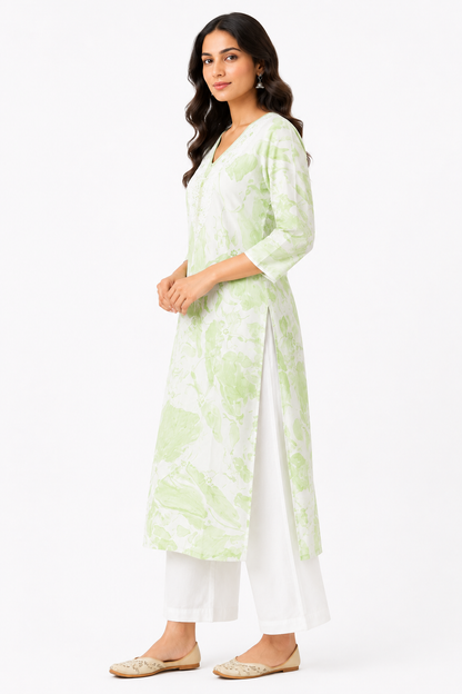Cotton Printed Embroidered Kurties for Women