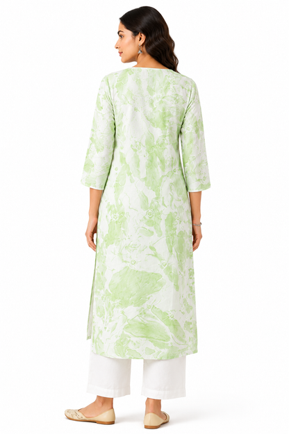 Cotton Printed Embroidered Kurties for Women