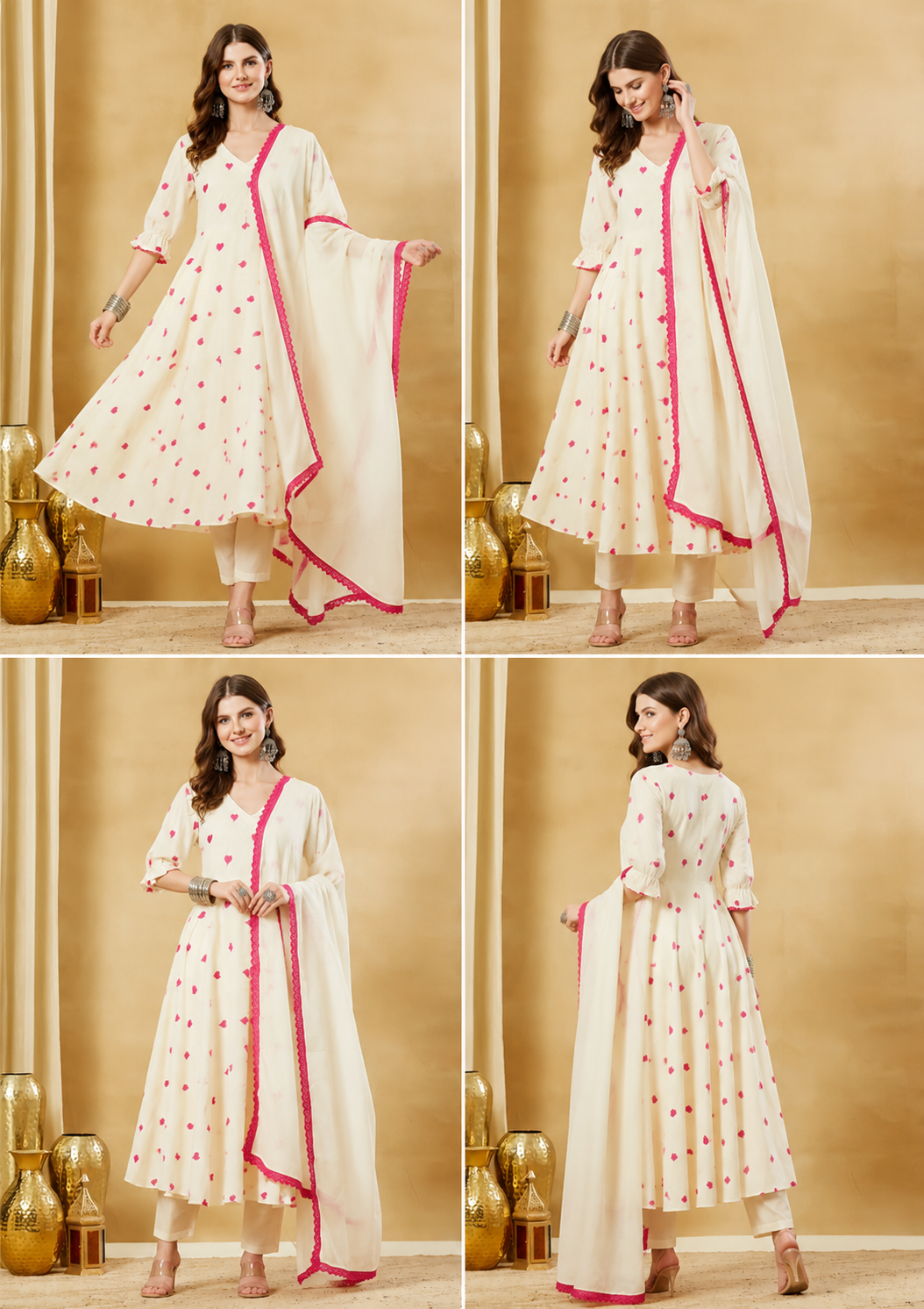 Ivory Blossom Pure Cotton Kurta Set