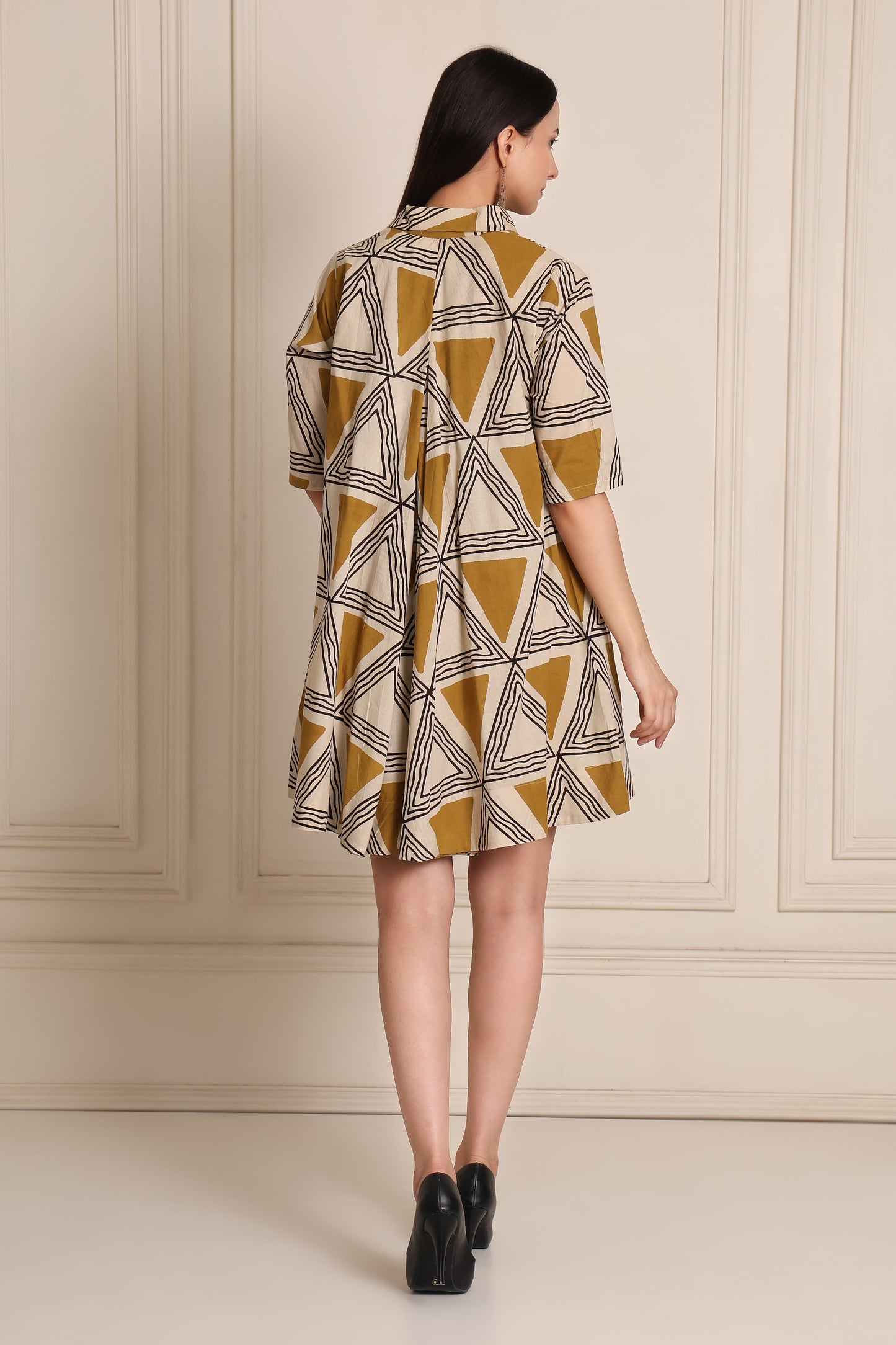 Geometric Triangle Shift Dress