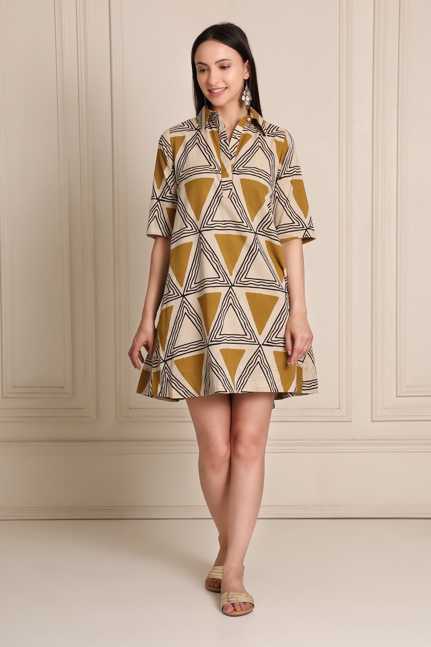 Geometric Triangle Shift Dress