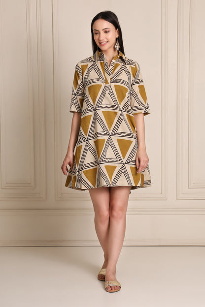 Geometric Triangle Shift Dress