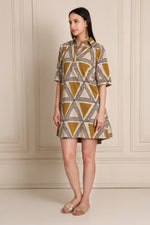 Geometric Triangle Wrap Dress