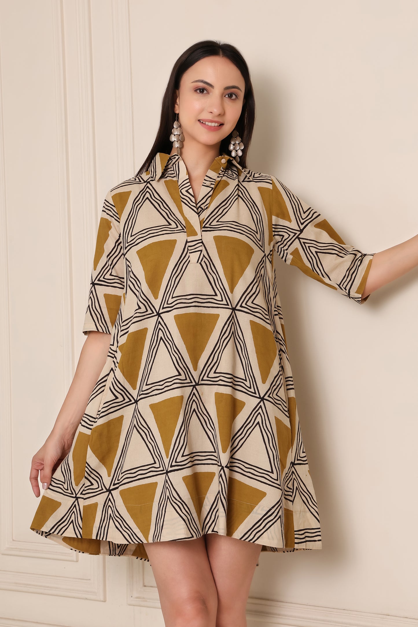 Geometric Triangle Shift Dress