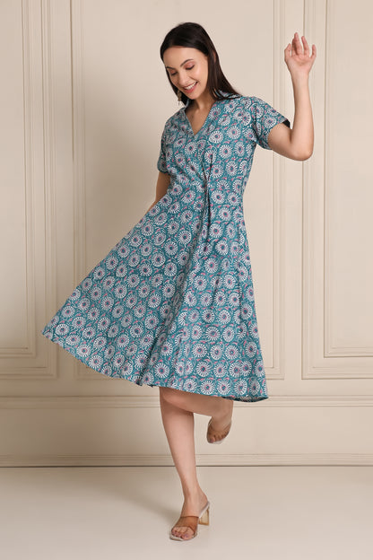 Petal Drift Floral wrap dress