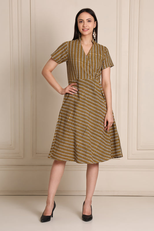 Striped Flow Wrap Dress