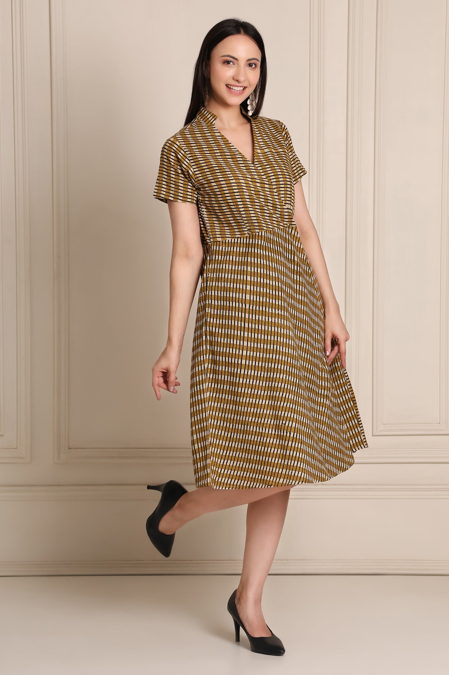 Striped Flow Wrap Dress