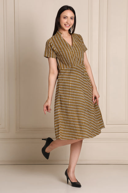 Striped Flow Wrap Dress