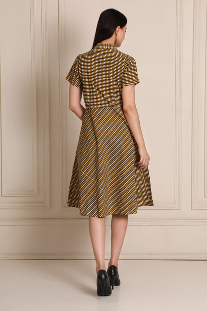 Striped Flow Wrap Dress