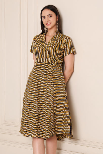 Striped Flow Wrap Dress