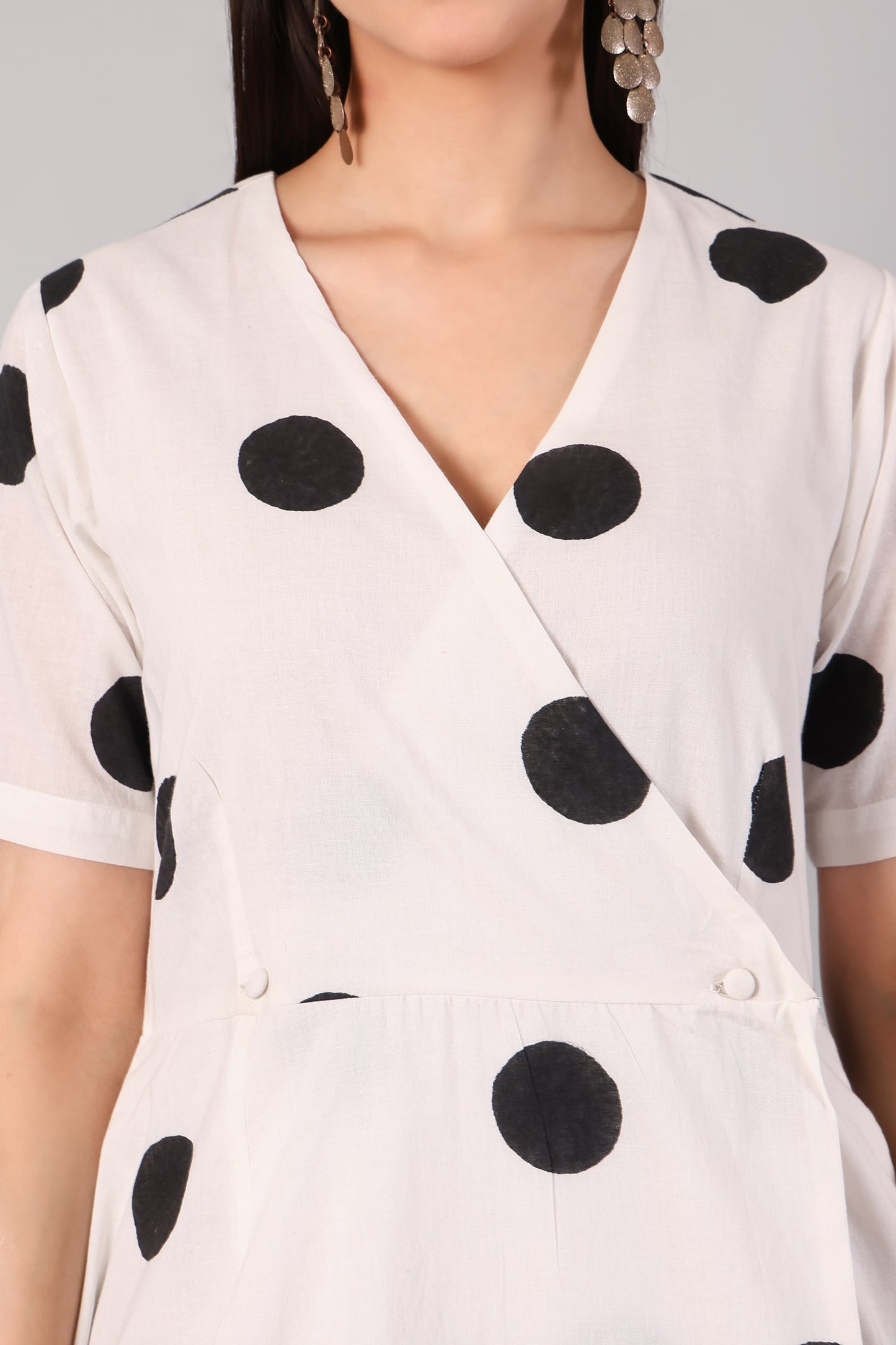 Classic Polka Dot Wrap Dress