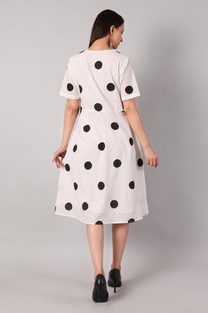 Classic Polka Dot Wrap Dress