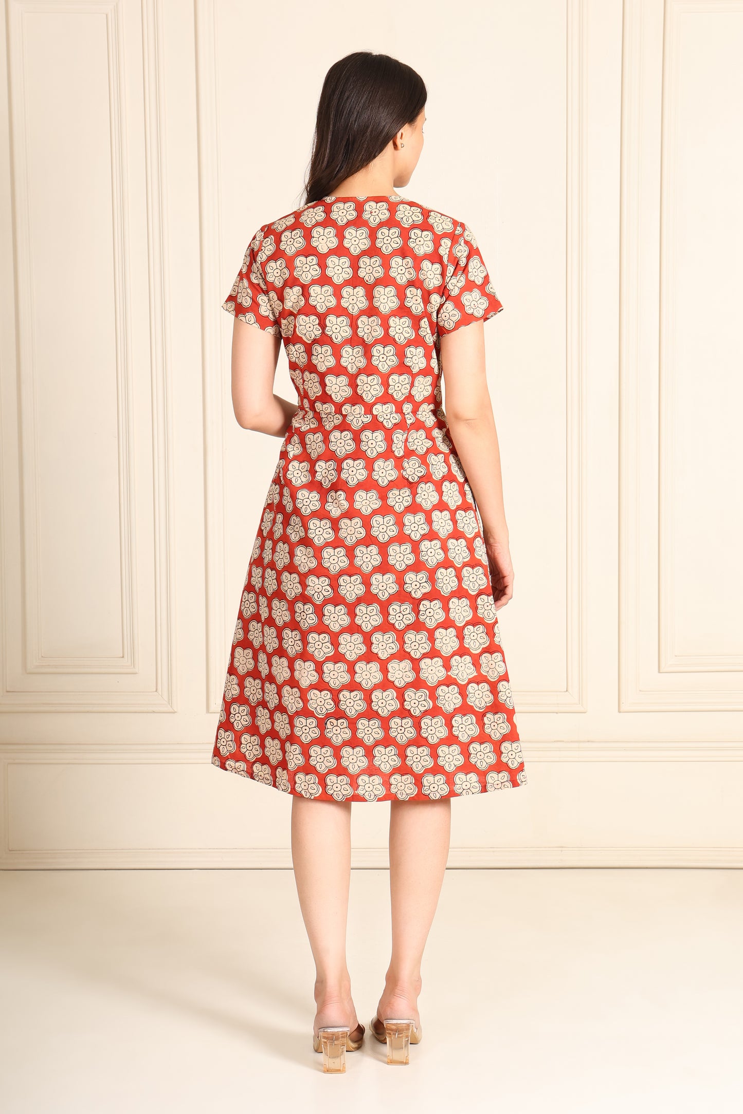 Red Bloom Wrap Dress