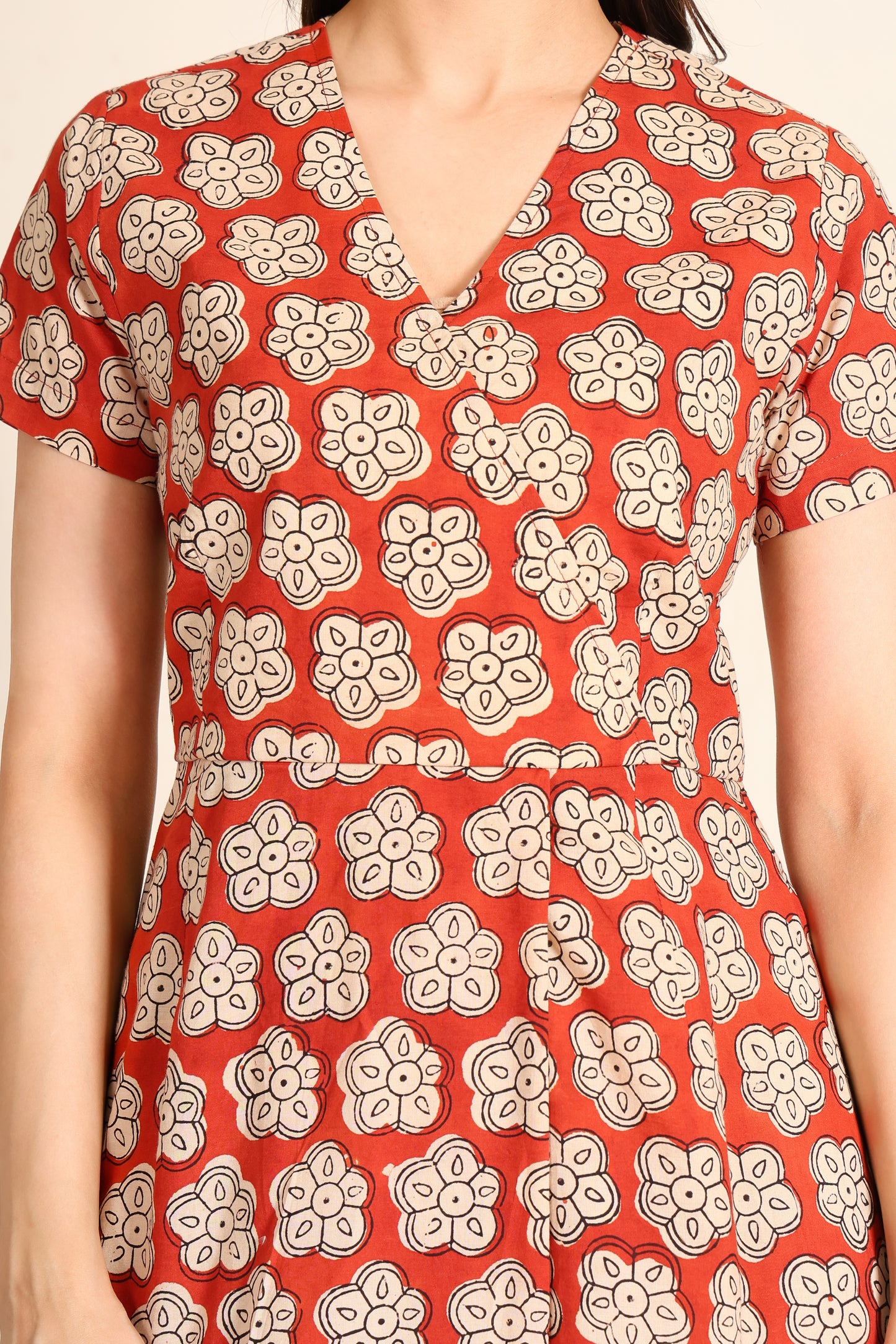 Red Bloom Wrap Dress