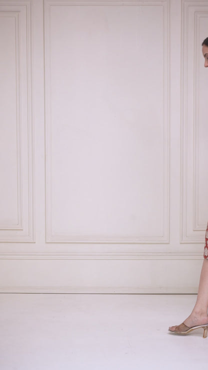 Red Bloom Wrap Dress