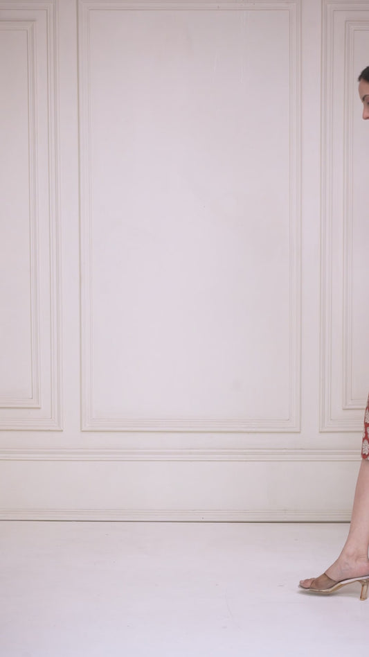 Red Bloom Wrap Dress
