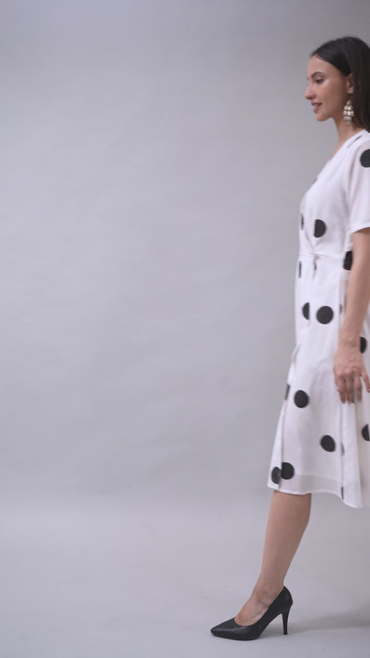 Classic Polka Dot Wrap Dress